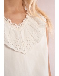 Top col dentelle