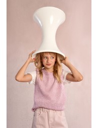 Jersey de niña de manga sisa, corte recto.