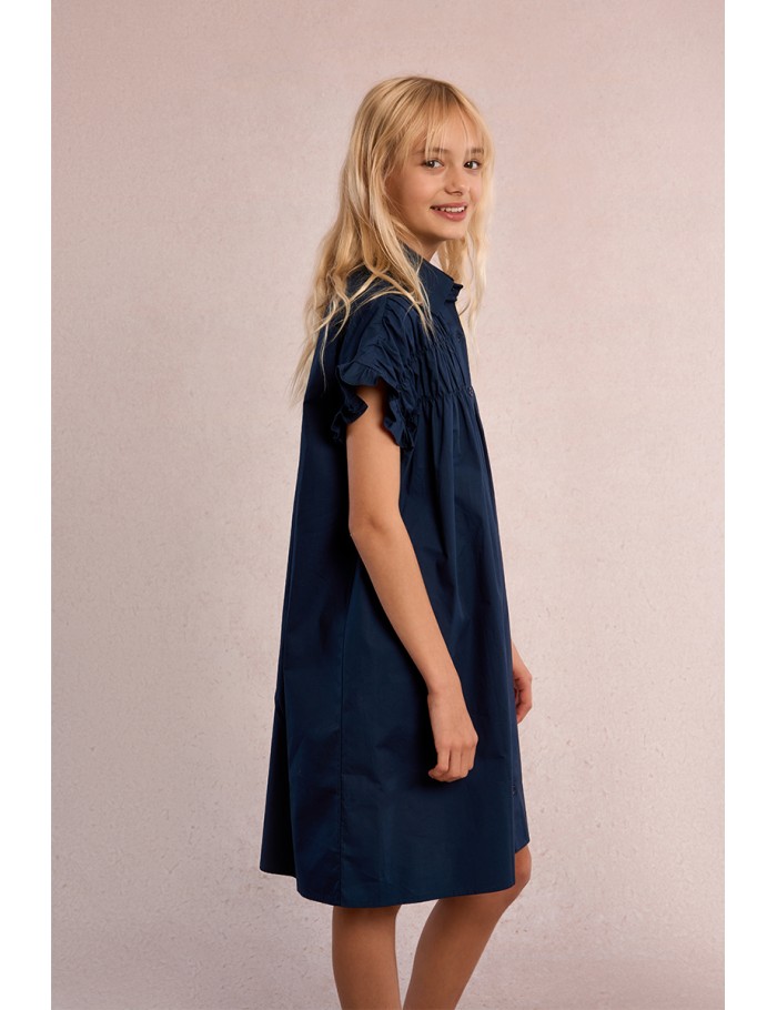 Smocked shirt dress
