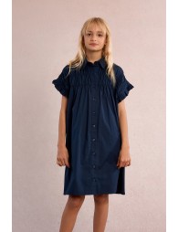 Smocked shirt dress