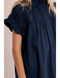Smocked shirt dress