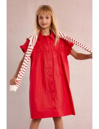 Smocked shirt dress