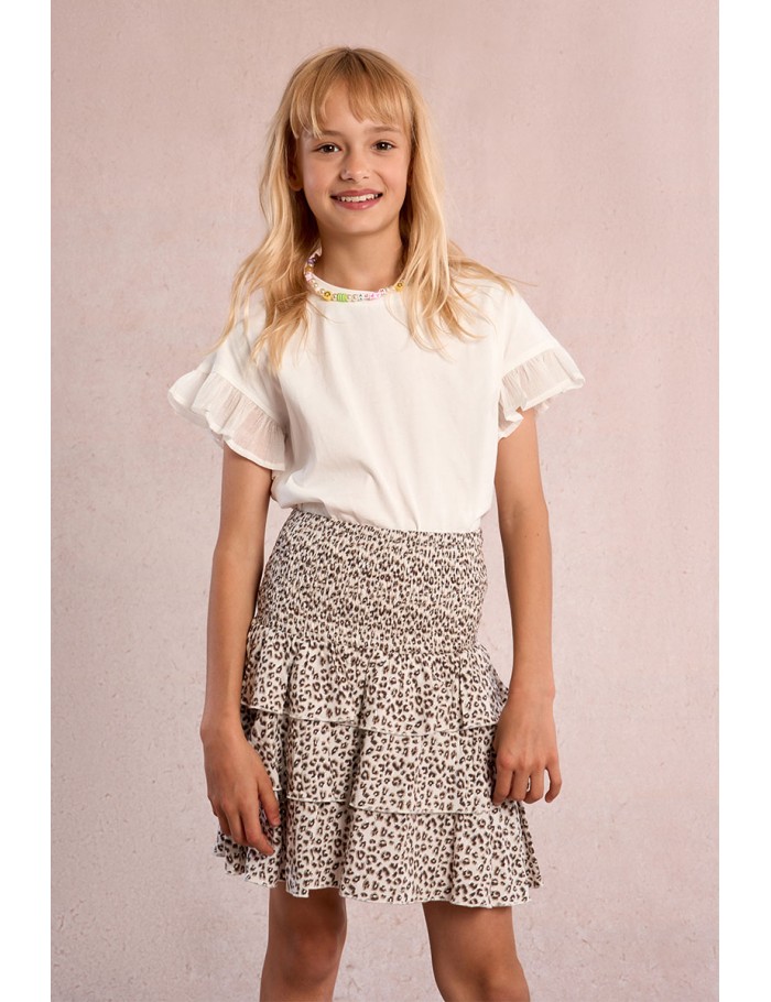 Ruffle sleeve T-shirt