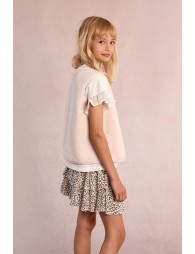 Ruffle sleeve T-shirt