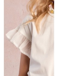 Ruffle sleeve T-shirt