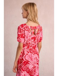 Printed dress, elasticated waist