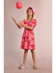 Printed dress, elasticated waist