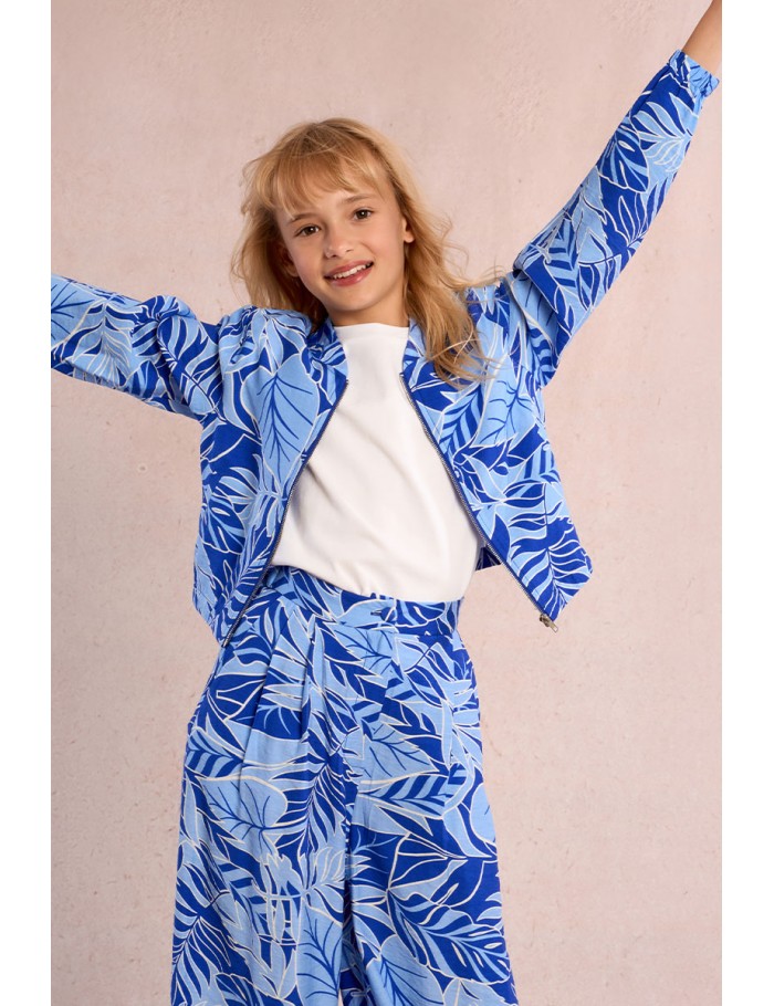 Chaqueta de niña bomber, con estampado.