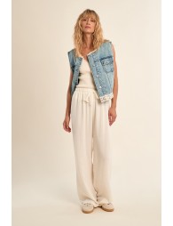 Veston en denim, brodé