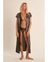 Long beach cardigan, leopard print