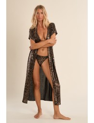 Long beach cardigan, leopard print