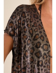 Gilet de plage long, imprimé léopard