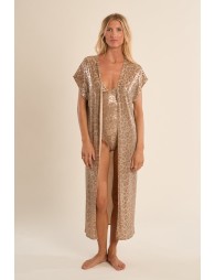 Long beach cardigan, leopard print