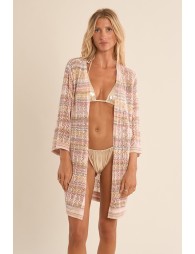 Wide openwork cardigan