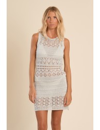 Crochet beach mini dress