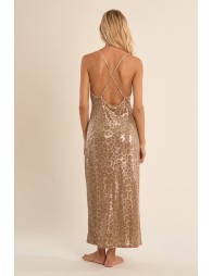 Long beach dress, leopard print