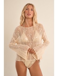 Top de mujer de manga larga, crochet.