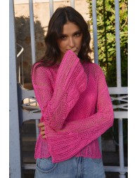 Top de mujer de manga larga, crochet.