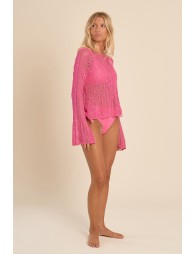 Top de mujer de manga larga, crochet.