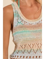 Openwork beach tank top