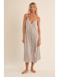 Long flowing leopard print dress