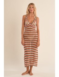 Robe de plage en maille crochet