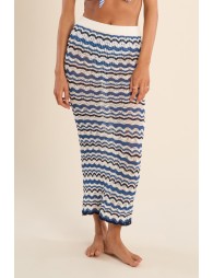 Longue jupe en crochet, marinière