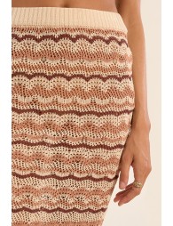 Falda larga, multicolor, crochet.