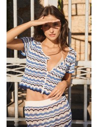 Crochet cardigan, sailor shirt