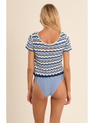 Crochet cardigan, sailor shirt