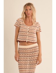 Crochet cardigan, sailor shirt