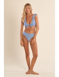 -High-waisted bikini bottoms, striped