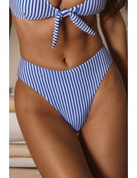 -Bas de maillot de bain taille haute, rayé