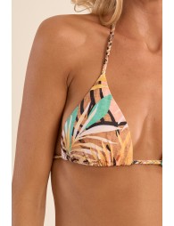 Haut de maillot de bain triangle à imprimé animalier