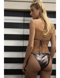 Adjustable bikini bottoms, metallic effect