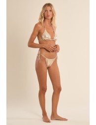 Braguita de bikini con lazada, en tejido brillante.