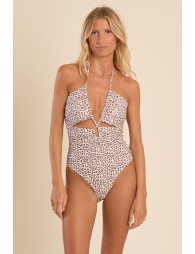 Swimsuit with animal print, asymmetrical