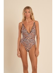 One-piece swimsuit, animal print