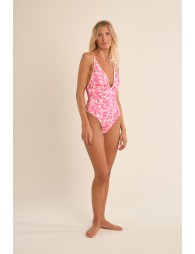Printed one-piece swimsuit
