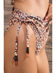 Bas de maillot de bain taille haute, imprimé animalier