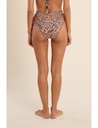 High-waisted bikini bottoms, animal print
