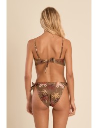 Top de bikini tipo bralette, con estampado y detalle nudo.