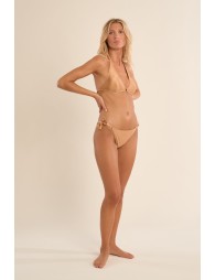 Top de bikini triángulo, en tejido brillante.