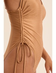 One-piece swimsuit, smocked