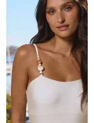 Maillot de bain une pièce, détail perles