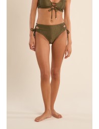 Braguita de bikini de tiro alto, detalle lazadas.