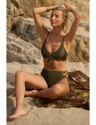 Bas de maillot à lacets, côtelé