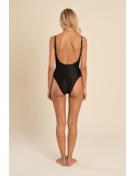 One-piece swimsuit, ribbed