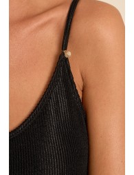 One-piece swimsuit, ribbed