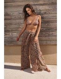 Pantalón de mujer largo, con lazada.